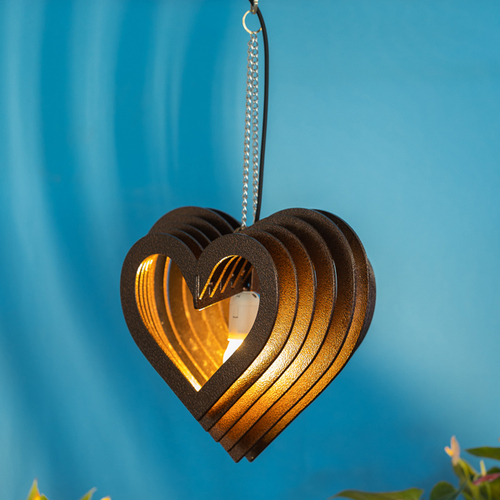 Golden Heart Shape Metal Pendant Lamp