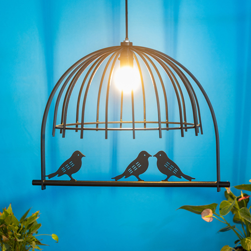 Golden Bird Cage Hanging Pendant Light