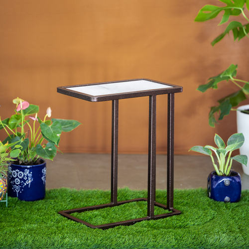Rust Suspended Styler Golden Metallic Side Table