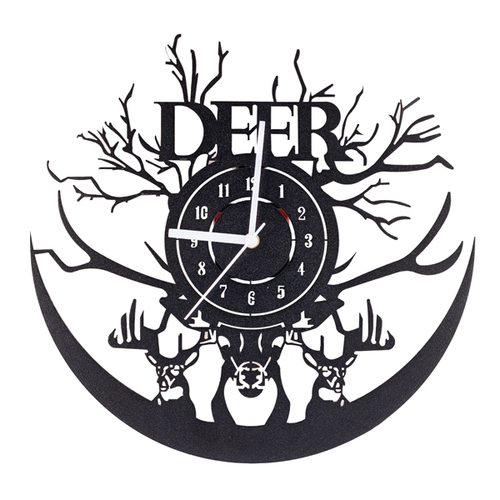 Black Deer Wall Clock