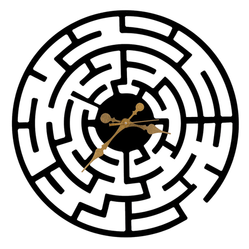 Black Abstract Maze Wall Clock