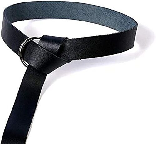 NauticalMart Leather Belt Medieval Armour Ring Belt Black for Men