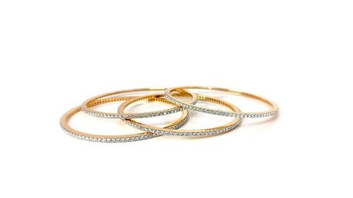 Natural Diamond Single Line Bangles 0.02 Pointers