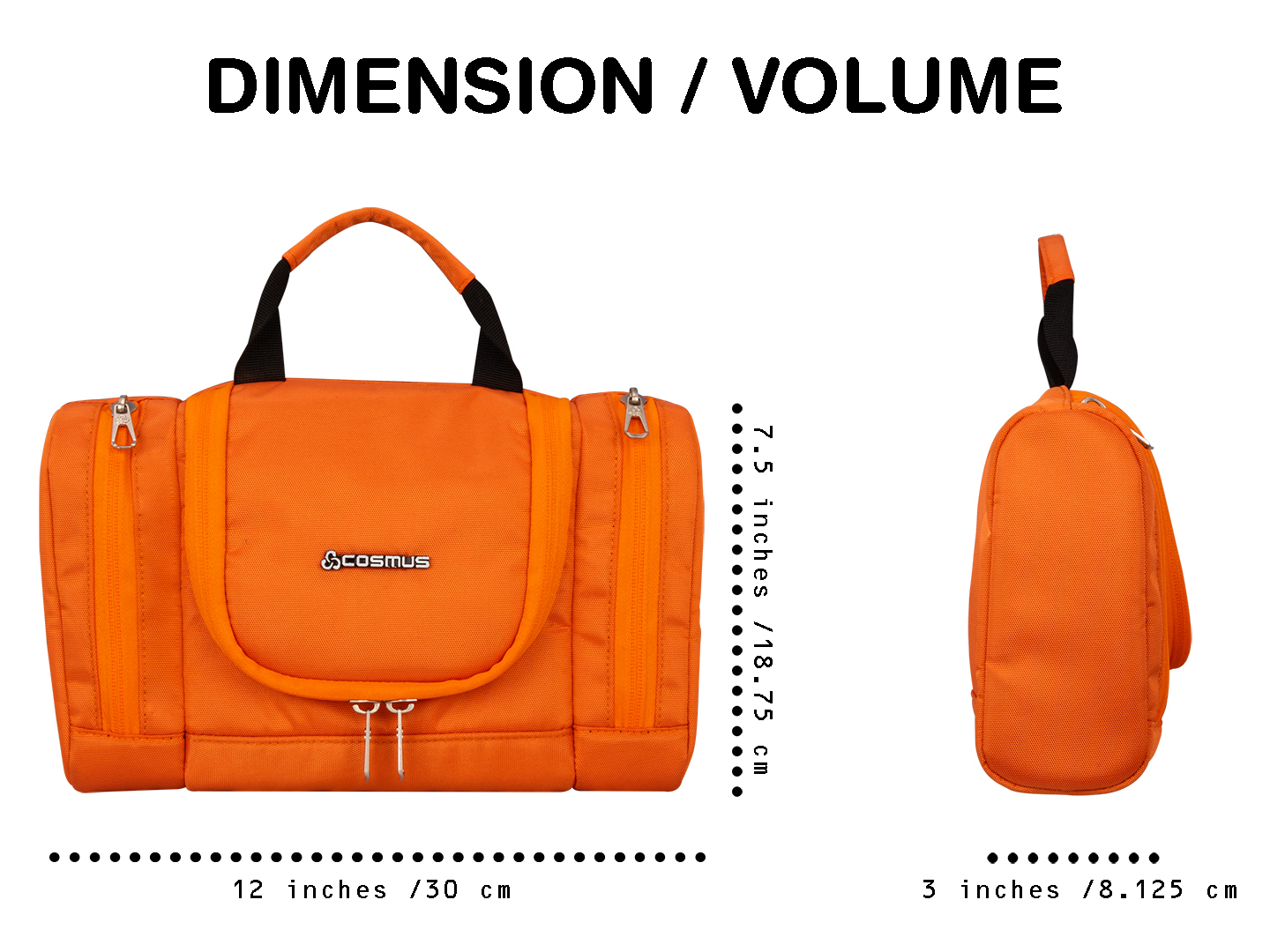 Cosmus Max Toiletry Pouch Travel Organizer Orange