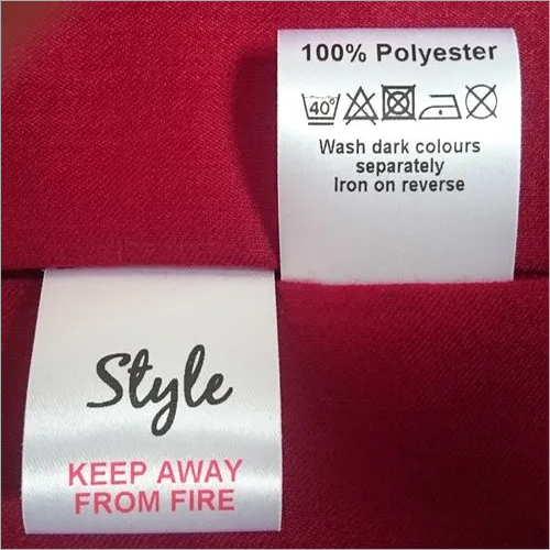 Different Available Satin Wash Care Labels