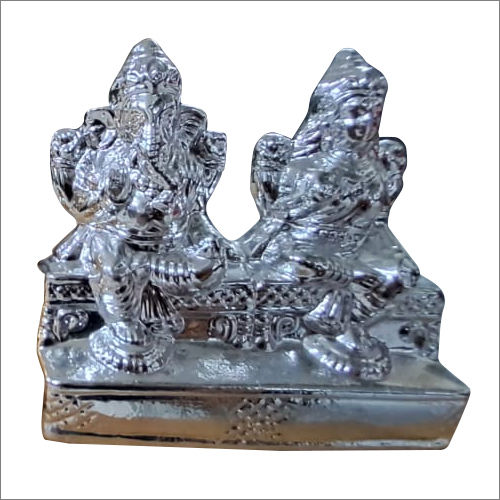 Durable Laxmi And Ganesh Silver Plated And Ceramic Statue