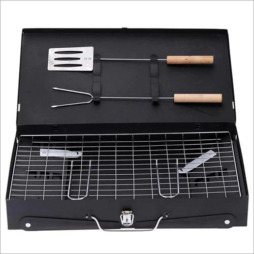 0125 Stainless Steel Briefcase Style Barbecue Grill Toaster (Medium Black) Application: Industrial