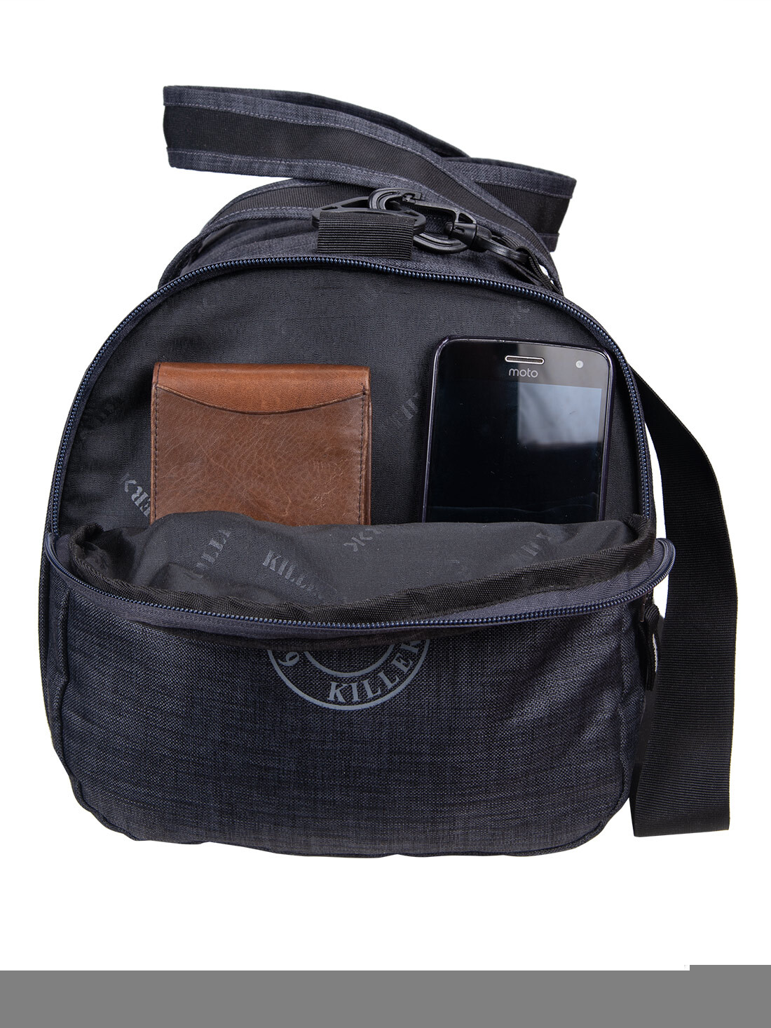 Polyester Dark Grey 27 Litre Large Gym Bag