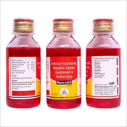 Ambroxol Hydrochloride Terbutaline Sulphate Guaiphenesin  Menthol Syrup