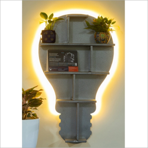 Bulb Shape Backlit Metal Wall Shelf