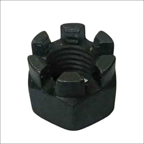 Black 1 Inch Mild Steel Castle Nuts