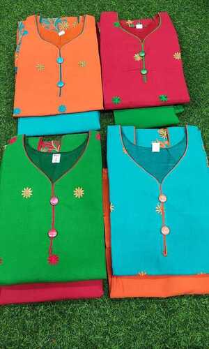 COTTON EMBROIDERY KURTI WITH PATIYALA SALWAS