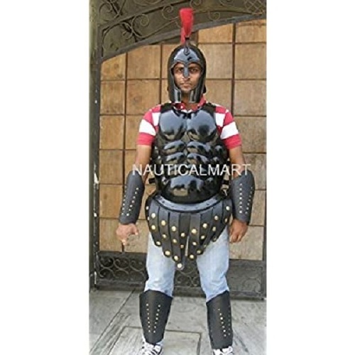 NauticalMart Medieval Roman Armor-Spartan Costume Muscle Jacket Antique Black Finish