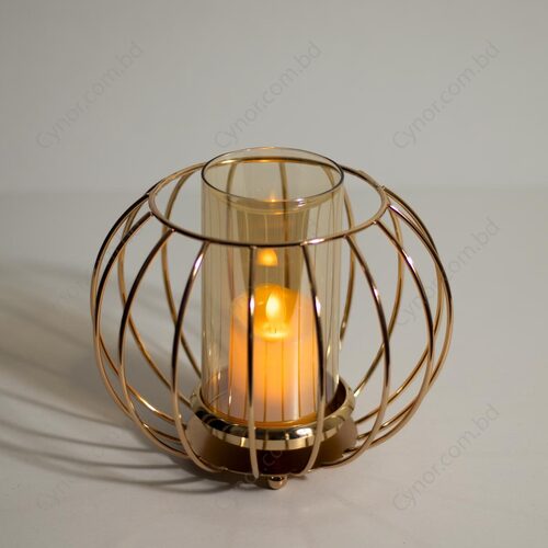 Very High Quality Cage Style Metal and Glass Candle Holder