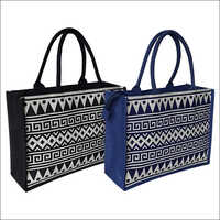 Blue-White Customized Jute Bags