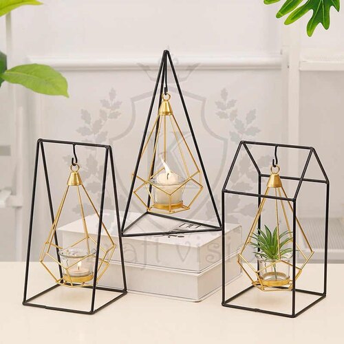 Iron metal hanging tealight candle holder
