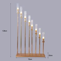 8 Heads Metal Glass Candle Holder For Wedding And Event Decoration
