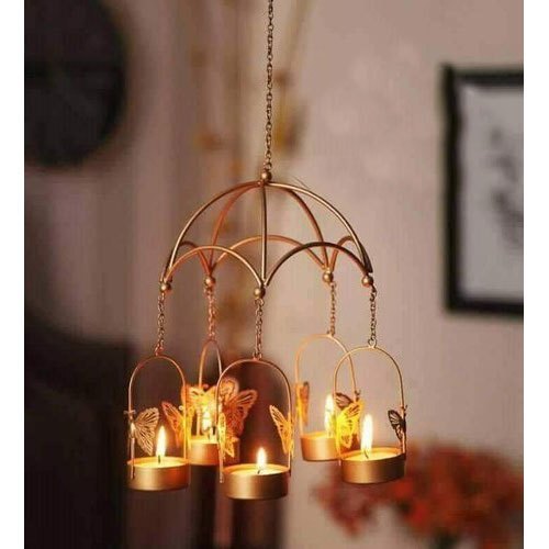 Butterfly Tea Light Holder Gold Metal Candle Holder