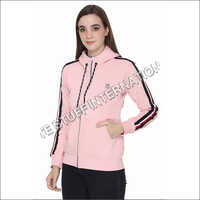 Quick Dry Pink Designer Poly Cotton Hoodie