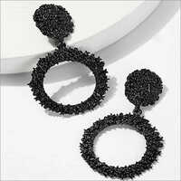 Party Artificial Black Earrings