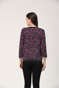 PINK AND BLACK WITH BUTTON WOMEN SHRUG
