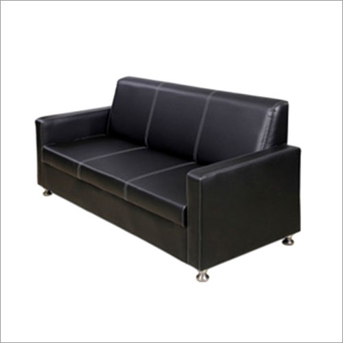 Black 3 Seater Leather Sofa