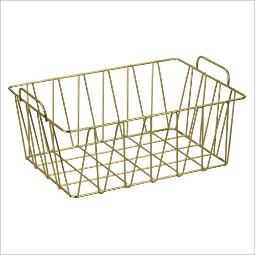 Golden Reusability Iron Storage Basket
