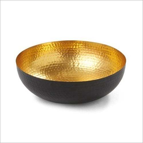 Golden Iron Serving Bowl