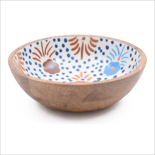 Multicolor Wooden Serving Bowl