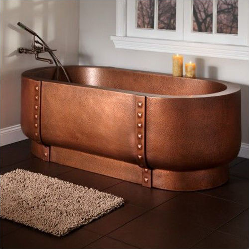 Oval Compact Design Copper Bathtub