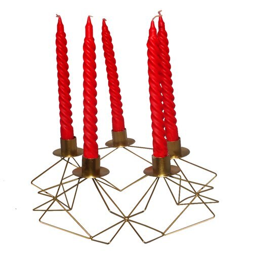 Round Shape Metal Candle Stand 5 Candle Stand