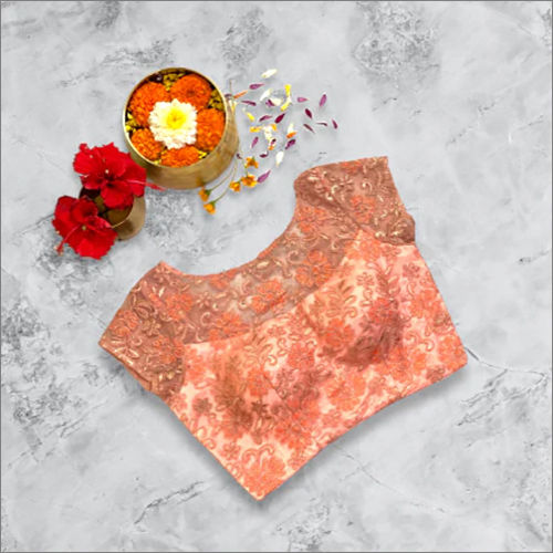 Peach Half Sleeve Blouse