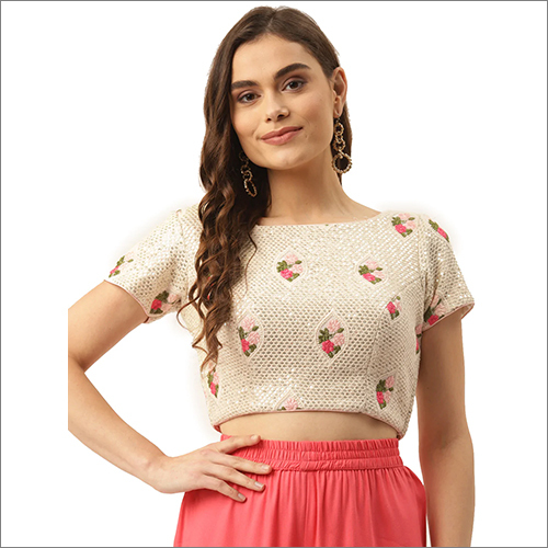 Padded Boat Neck Half Sleeve Blouse - All Season Plain Pattern Modern Style for Indian Ethnic Wear