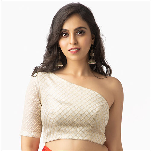Buy Niharikaa White Front and Back V-Neck Padded Blouse with