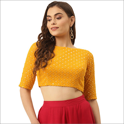 Mustard Yellow Half Sleeve Blouse