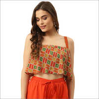 Bandhani Print Sleeveless Blouse