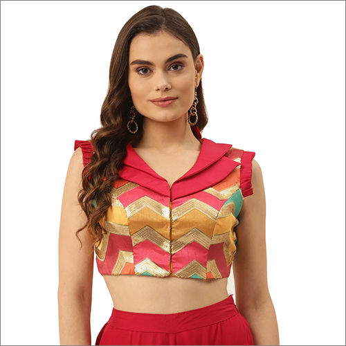 Multi Colour Padded Sleeveless Blouse