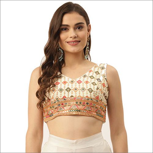 Ladies Mirror Work Sleeveless Blouse