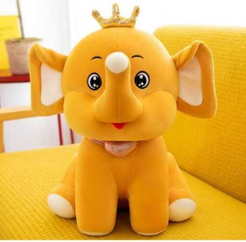 Crown Elephant - Plush Fabric, 45 cm, Yellow | Soft Design for Ages 2 to 8 Years, Adorable and Eye-Catching Toy