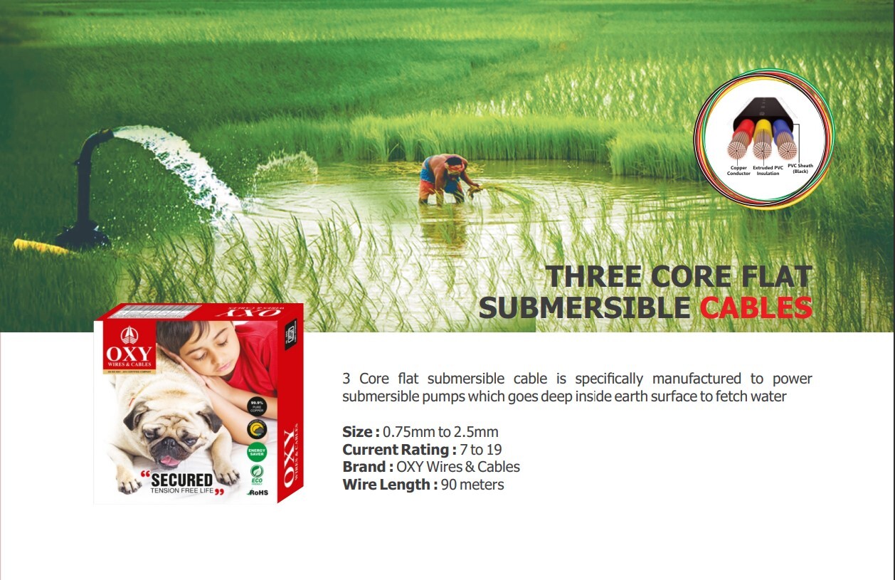 3 Core Flat Submersible Cable