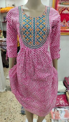 Printed Broidery Work Kurti