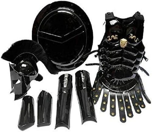 Medieval King Leonidas 300 Movie Spartan Helmet WBlack Plume Muscle Armor Leg  Arm Guard