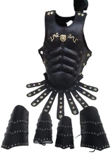 Medieval Leather Muscle Armor with Leather Leg Arm Guard Set