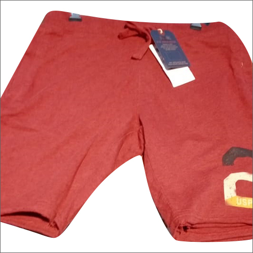 Mens Red Cotton Shorts
