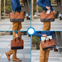 Pavilion PU Leather Lightweight Laptop Messenger Bag 15.6 Inches