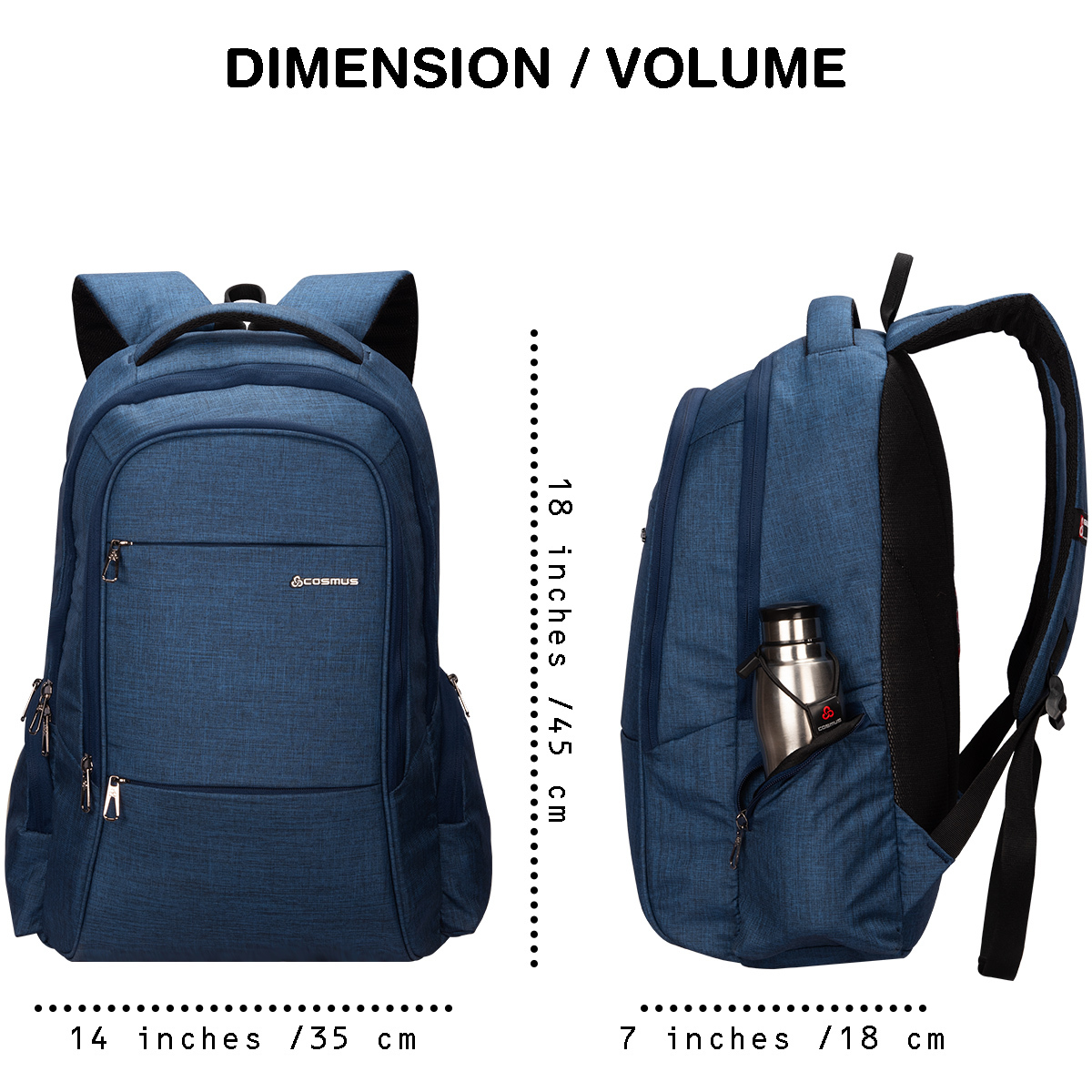 29 litres Blue Durable Linen Polyester Office Laptop Bag