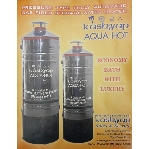 Kashyap Water Heater - Plastic, 80 to 100000 Liter/Day , Black Color, Gas Compatible