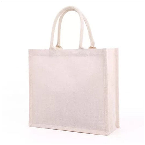 White Plian Jute Carry Bags