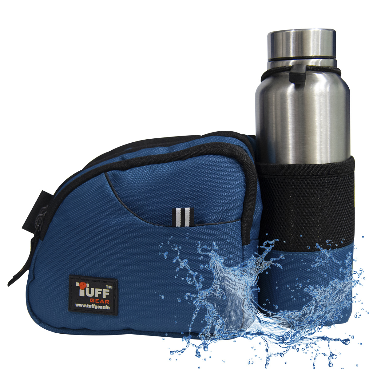 Venter Unisex Waist Bag with Water Bottle Holder