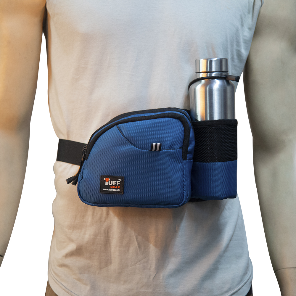 Venter Unisex Waist Bag with Water Bottle Holder